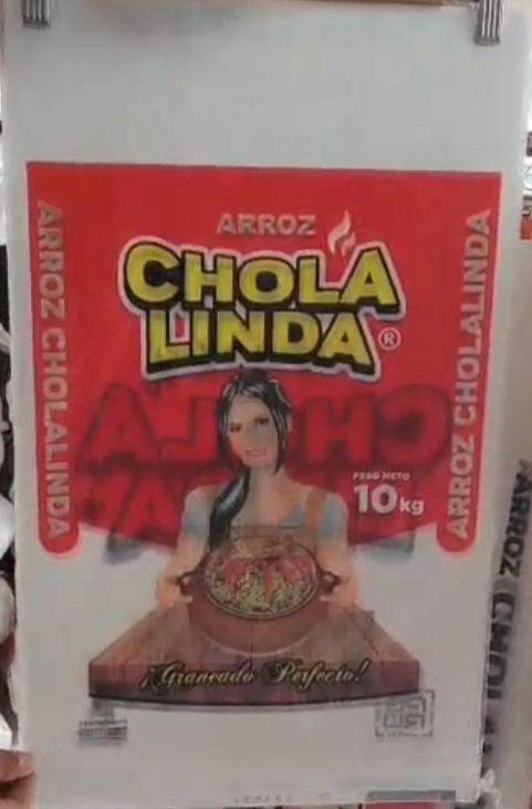 Saco de arroz vacío "Chola linda" rojo