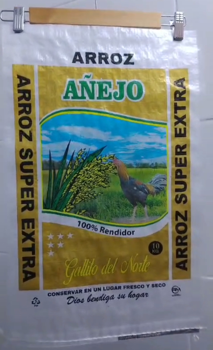Saco vacío de arroz Añejo "Gallito del norte"