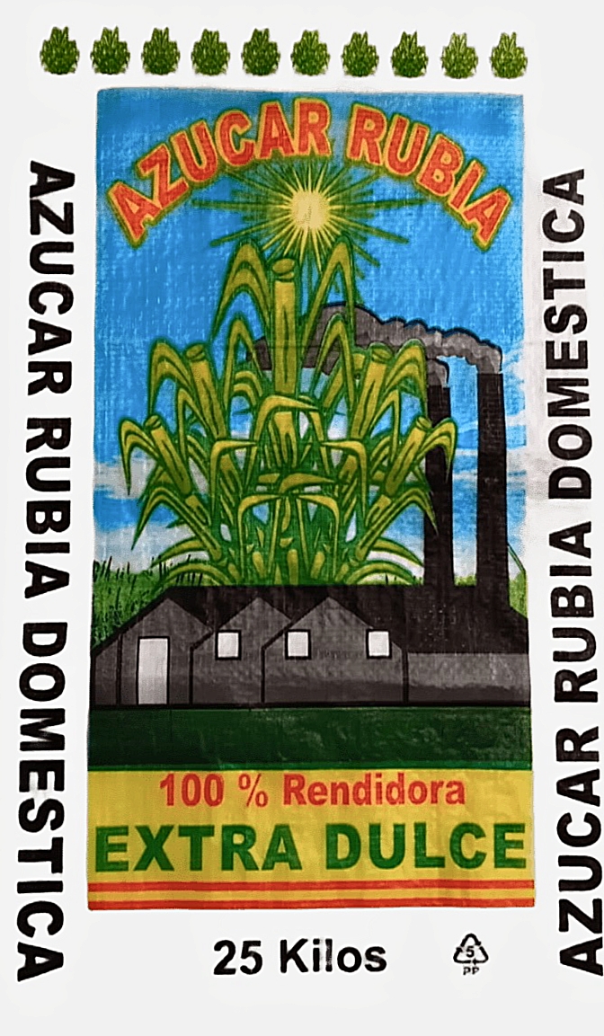 Saco de azúcar rubia doméstica vacío