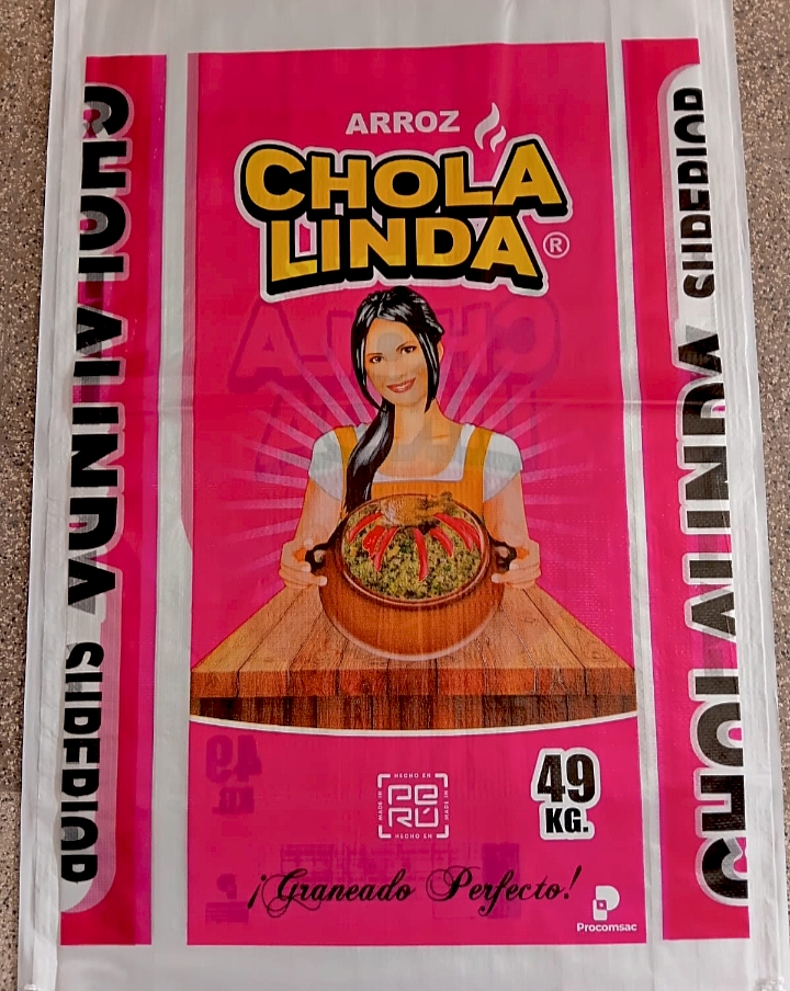 Saco Fucsia vacío para arroz "Chola linda"