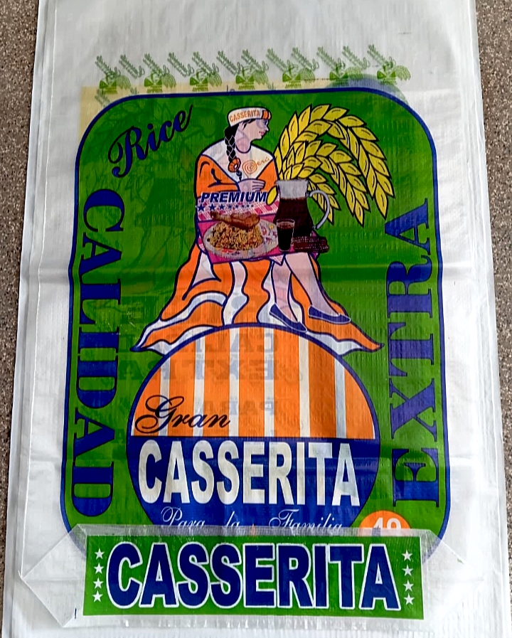 Saco vacío para arroz "Casserita" verde